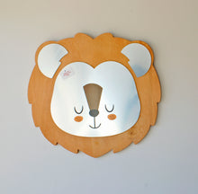 Load image into Gallery viewer, Cute lion head shaped mirror wall decor