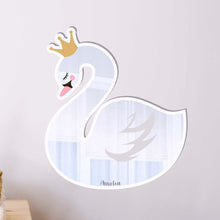 Load image into Gallery viewer, swan shaped kids mirror decor
