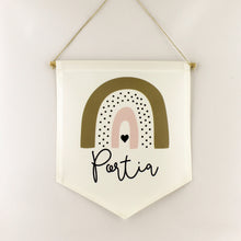 Load image into Gallery viewer, raimbow pennant banner name sign