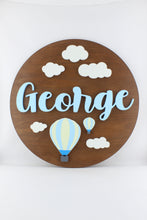 Load image into Gallery viewer, Hot Air Balloon Round Name Sign