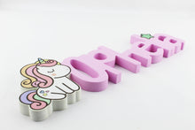 Load image into Gallery viewer, Unicorn Custom 3D Name Sign