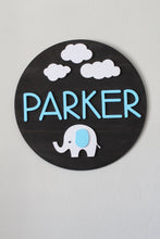 Load image into Gallery viewer, Elephant Round Nursery Name Sign