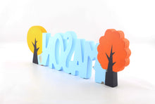 Load image into Gallery viewer, Freestanding Woodland Theme 3D Kids Name Sign
