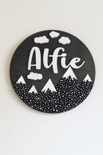 Load image into Gallery viewer, Mountain Adventure Kids Name Sign