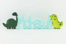 Load image into Gallery viewer, Dinosaur Cut out Name Sign