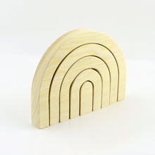 Load image into Gallery viewer, Natural pine wood rainbow stacker kids decor