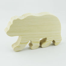 Load image into Gallery viewer, handmade wooden grizzly bear kids decor