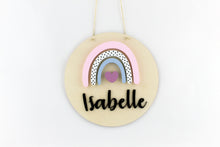 Load image into Gallery viewer, Rainbow Heart Round Name Sign