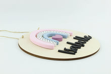 Load image into Gallery viewer, Rainbow Heart Round Name Sign