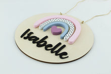 Load image into Gallery viewer, Rainbow Heart Round Name Sign