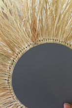 Load image into Gallery viewer, Raffia Lion Head Mirror Wall Decor
