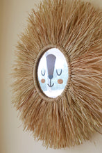 Load image into Gallery viewer, Raffia Lion Head Mirror Wall Decor