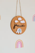 Load image into Gallery viewer, Custom Elephant Round Name Sign