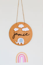 Load image into Gallery viewer, Custom Elephant Round Name Sign