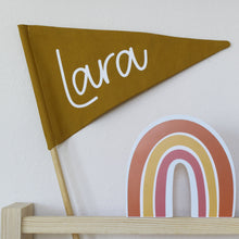 Load image into Gallery viewer, Peronalised fabric Pennant flag custom kids name sign