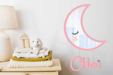 Load image into Gallery viewer, Sleepy Eye Crescent Moon Nursery Mirror