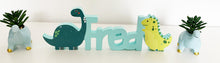 Load image into Gallery viewer, Dinosaur Cut out Name Sign