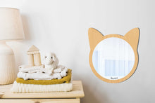 Load image into Gallery viewer, Cat Shaped Wooden Kids Mirror