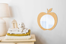 Load image into Gallery viewer, Wooden Apple Shaped Kids Mirror