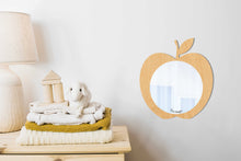 Load image into Gallery viewer, Wooden Apple Shaped Kids Mirror