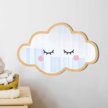 Load image into Gallery viewer, Wooden Cloud Shaped Kids Mirror Room Decor