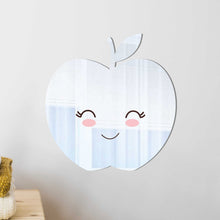 Load image into Gallery viewer, Apple Shaped Stick on Kids Wall Mirror