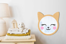 Load image into Gallery viewer, Cat Shaped Wooden Kids Mirror
