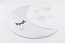 Load image into Gallery viewer, Crescent Moon & Stars Kids Mirror