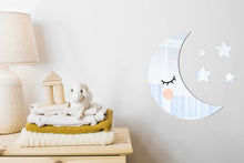 Load image into Gallery viewer, Crescent Moon & Stars Kids Mirror