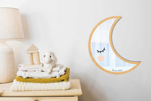 Load image into Gallery viewer, Wooden Crescent Moon Mirror