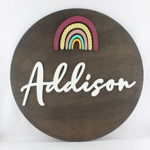Load image into Gallery viewer, boho rainbow baby name sign