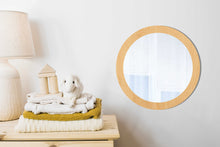 Load image into Gallery viewer, Round Wooden Kids Mirror