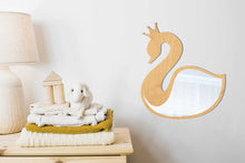 Load image into Gallery viewer, Wooden Swan Princess Kids Wall Mirror
