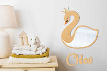 Load image into Gallery viewer, Wooden Swan Princess Kids Wall Mirror