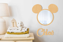 Load image into Gallery viewer, Cute Mouse Head Shaped Wooden Kids Mirror
