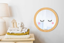 Load image into Gallery viewer, Round Wooden Kids Mirror