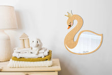 Load image into Gallery viewer, Wooden Swan Princess Kids Wall Mirror