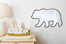 Load image into Gallery viewer, Wooden Grizzly Bear Shaped Kids Wall Mirror