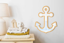 Load image into Gallery viewer, Anchor Shaped Wooden Kids Mirror