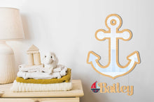 Load image into Gallery viewer, Anchor Shaped Wooden Kids Mirror