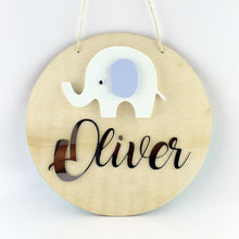 Load image into Gallery viewer, cute elephant baby name sign