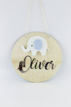 Load image into Gallery viewer, Cute Elephant Wooden Name Sign