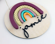 Load image into Gallery viewer, Rainbow Round Name Sign