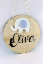 Load image into Gallery viewer, Cute Elephant Wooden Name Sign