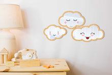 Load image into Gallery viewer, Set of Cloud Shaped Wooden Kids Mirrors