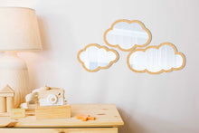 Load image into Gallery viewer, Set of Cloud Shaped Wooden Kids Mirrors