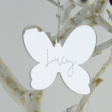Load image into Gallery viewer, Personalised Butterfly Christmas Tree Decoration