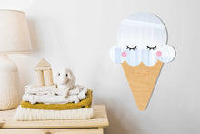 Load image into Gallery viewer, Wooden Icecream Shaped Mirror