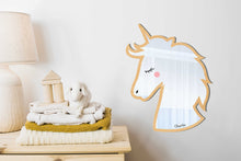 Load image into Gallery viewer, Wooden Unicorn Kids Mirror