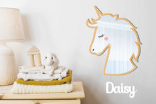 Load image into Gallery viewer, Wooden Unicorn Kids Mirror
